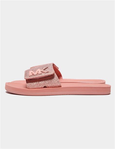 pink michael kors slides